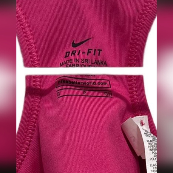 #371 Nike Pro NWT Dri-Fit Medium Support Sports Bra Pink&Black - Picture 2 of 3
